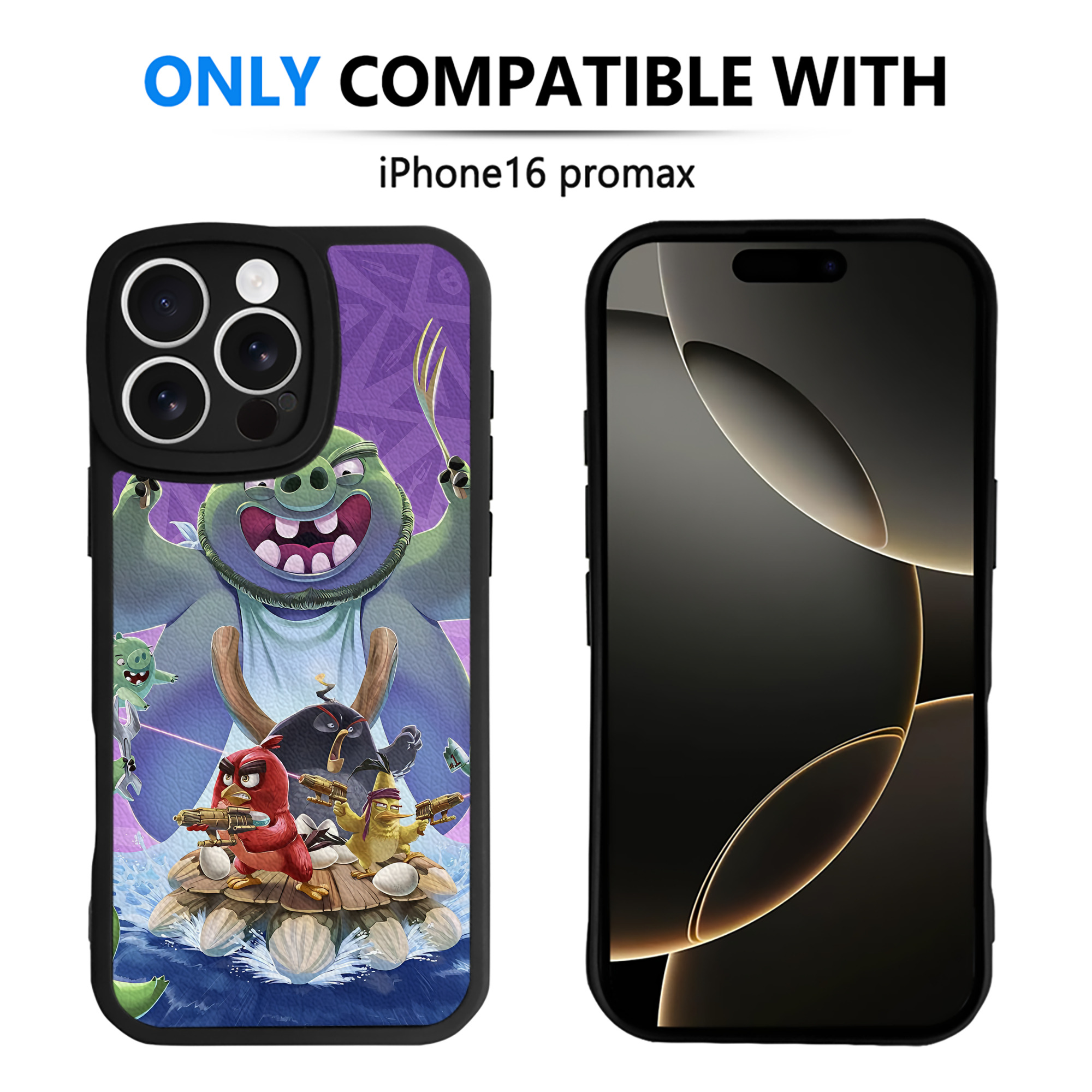 （画像用） Angry Birds アングリーバード 【iPhone 16シリーズ対応】シリコンスマホケース（レザー調） 材質：シリコン